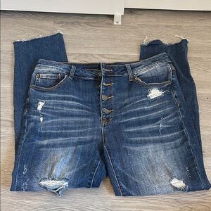 Distressed Blue Jeans